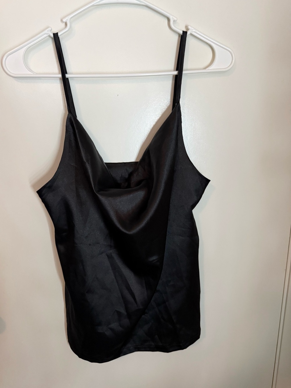 Black Satin Cowl Neck tank top size small
